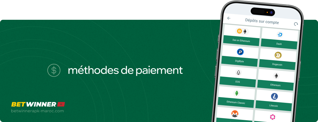 Methodes de paiement Betwinner apk Maroc